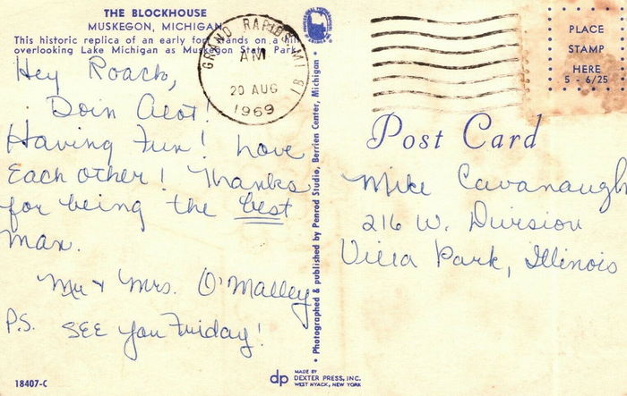 Muskegon State Park Blockhouse - Postcard (newer photo)